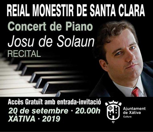 Josu de Solaun oferirà un recital de piano al Reial Monestir de Santa Clara