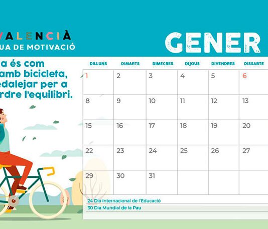 Xàtiva repartirà 1.000 calendaris de taula a partir del proper dilluns per promocionar el valencià