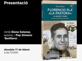 Xàtiva acull la presentació del llibre sobre Florencio Pla «La Pastora» obra d’Elena Solanas