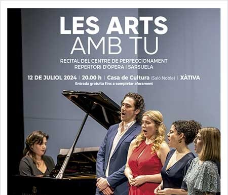 Xàtiva acollirà un concert gratuït de la gira de «Les Arts amb Tu» a la Casa de Cultura