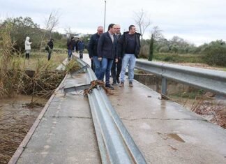 Pérez Llorca visita Barxeta per a avaluar les incidències del temporal de pluges en el municipi