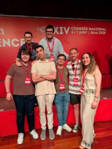 jovenes-socialistas-Costera-Canal-en-el-Congrés-de-JSPV-junto-al-nuevo-secretario-generla,-Marcos-Durà