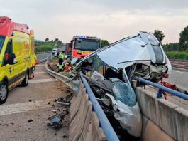 Un trágico accidente en la A-35 a la altura de Montesa deja un muerto y tres heridos