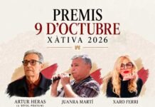 Artur Heras, Xaro Ferri i Juanra Martí, Premis 9 d’Octubre 2026 de Xàtiva