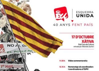 Esquerra Unida del País Valencià celebra quatre dècades d’història amb un acte central a Xàtiva